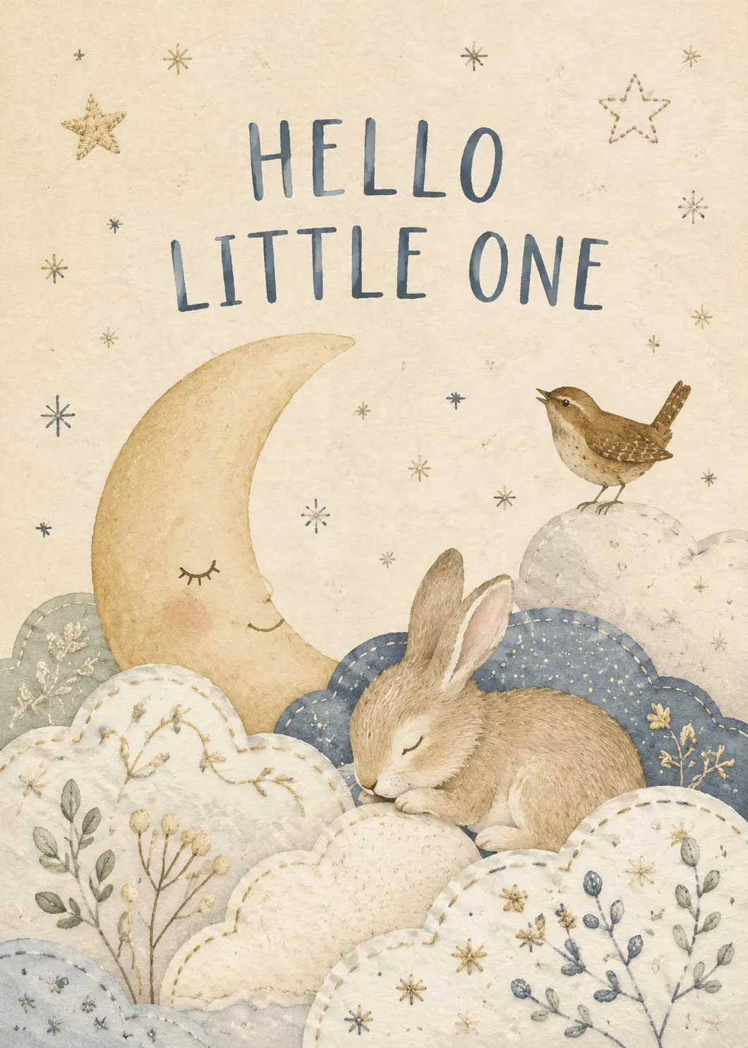 Hello Little One greeting card front